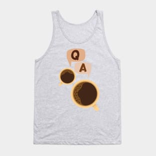 Coffee. The Question and The Answer. Retro Two Cup Graphic Tank Top